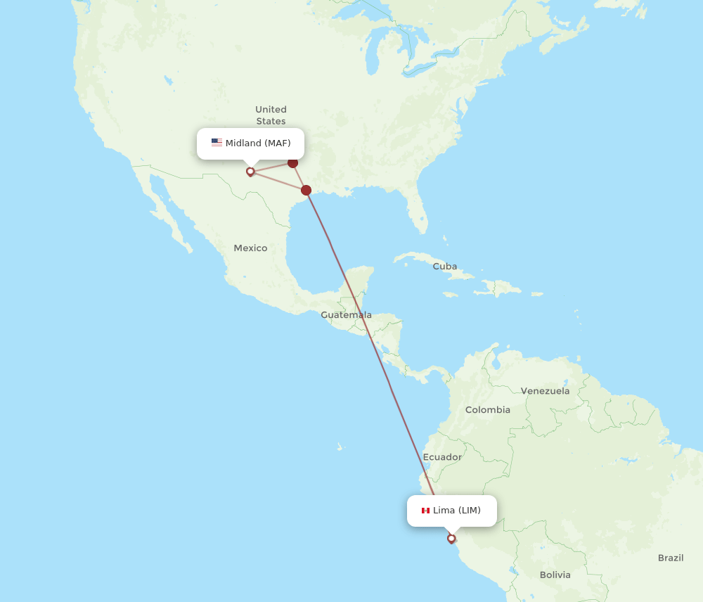 MAF-LIM flight routes