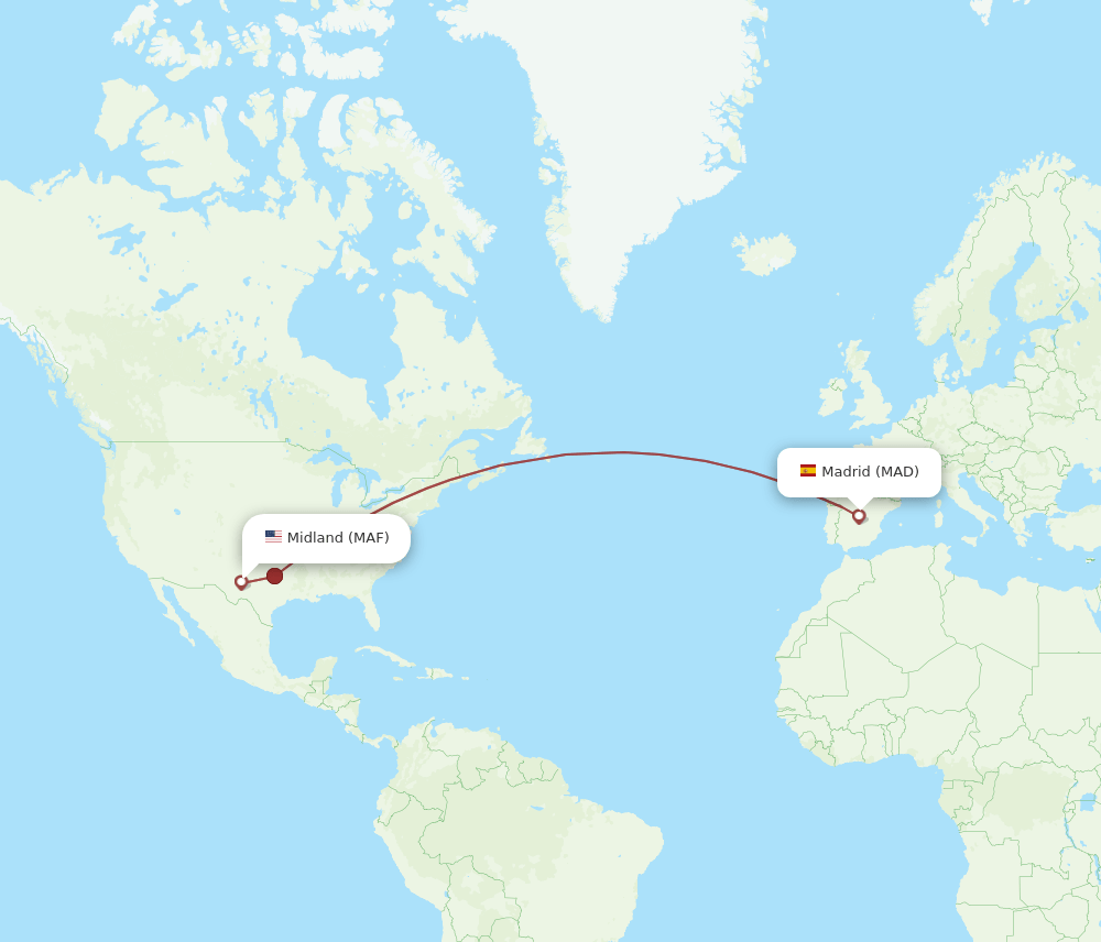 MAF-MAD flight routes