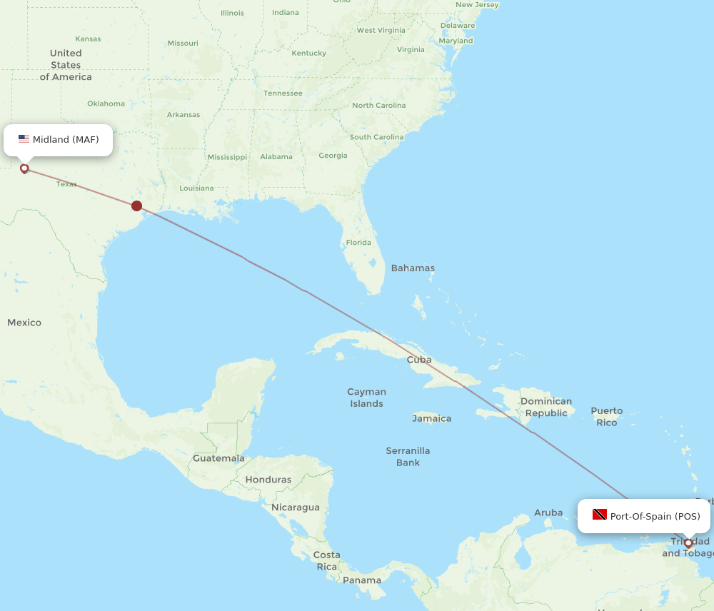 MAF-POS flight routes