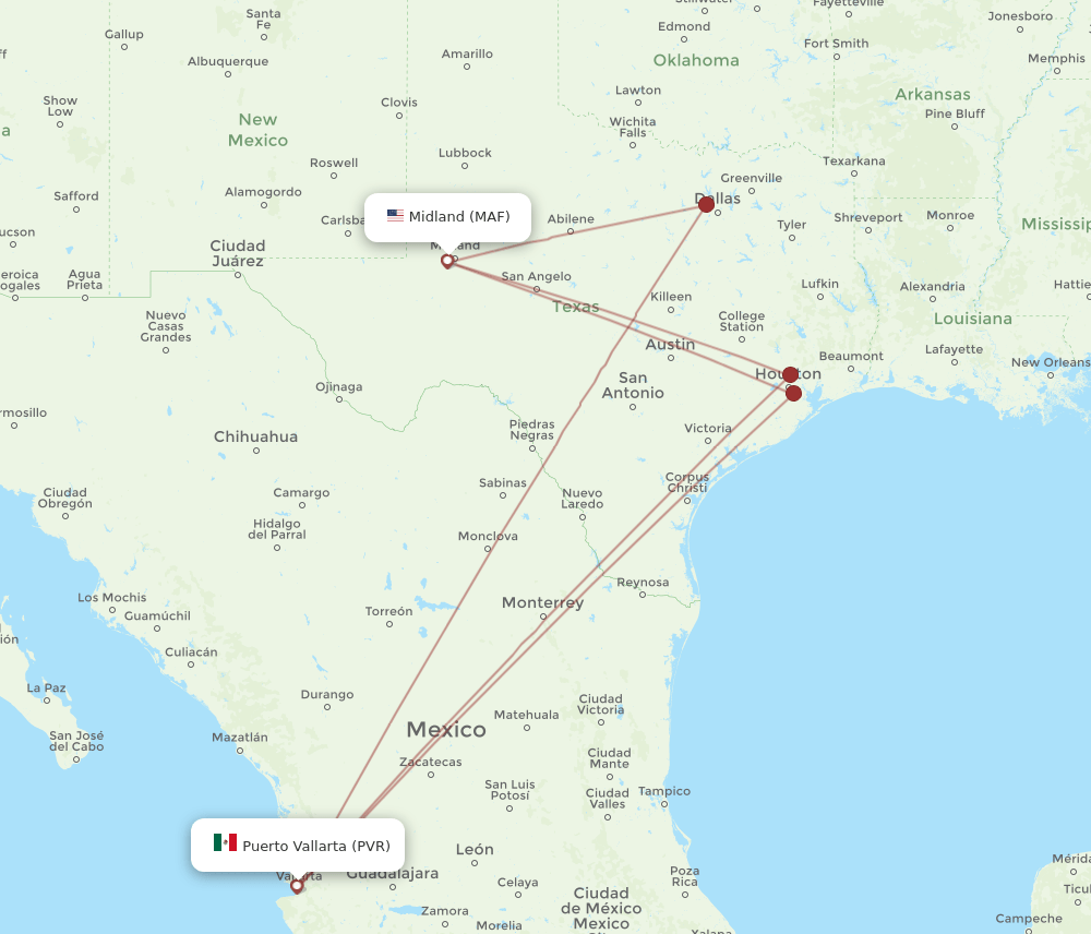 MAF-PVR flight routes
