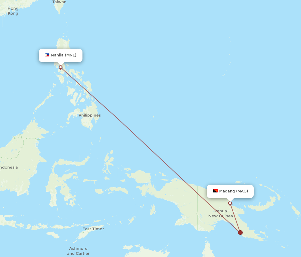 MAG-MNL flight routes