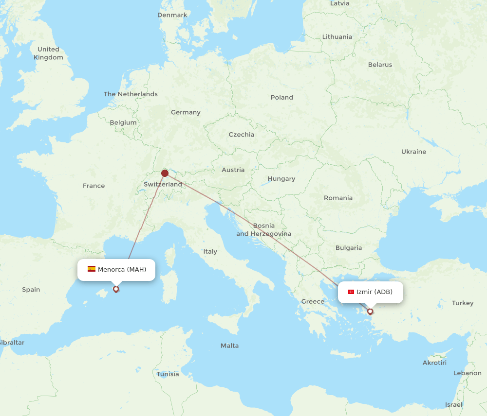 MAH-ADB flight routes