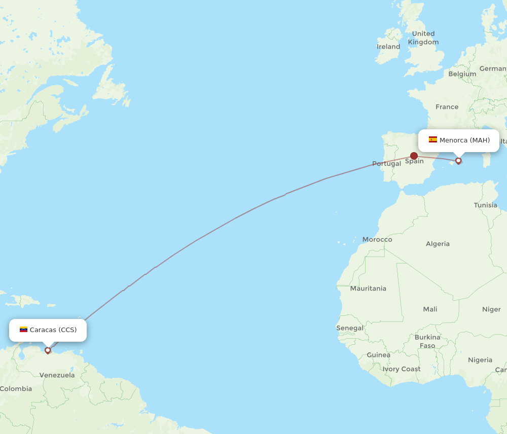 MAH-CCS flight routes