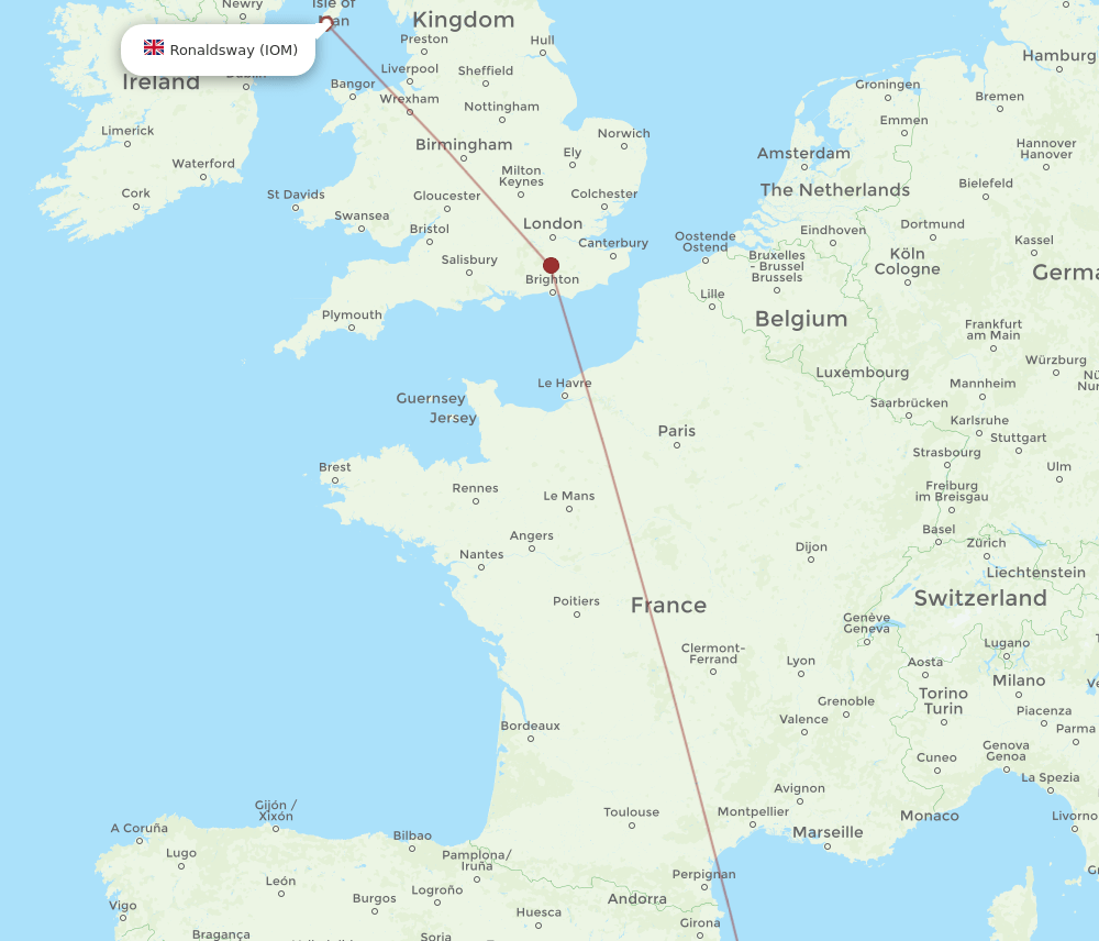 MAH-IOM flight routes
