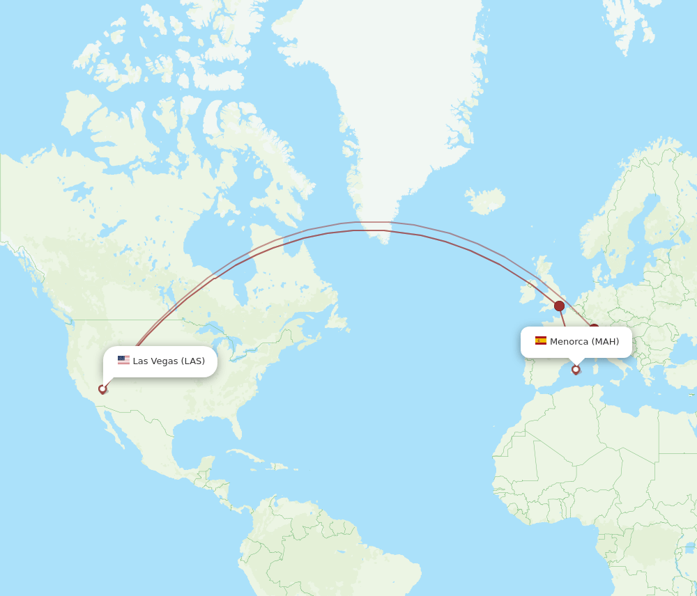 MAH-LAS flight routes