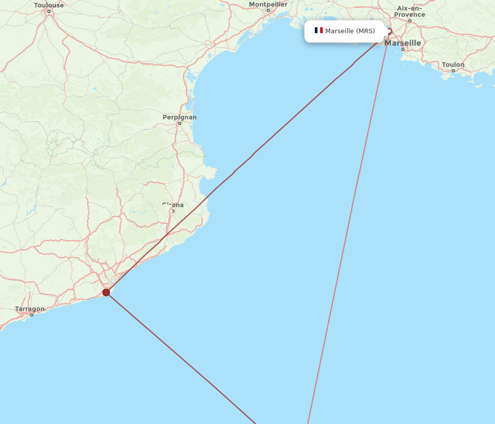 MAH to MRS flights and routes map