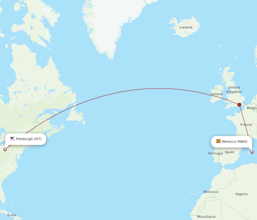 MAH-PIT flight routes