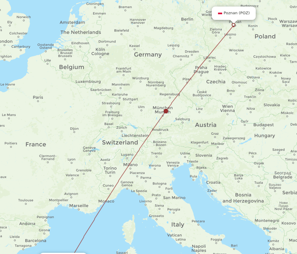 MAH-POZ flight routes