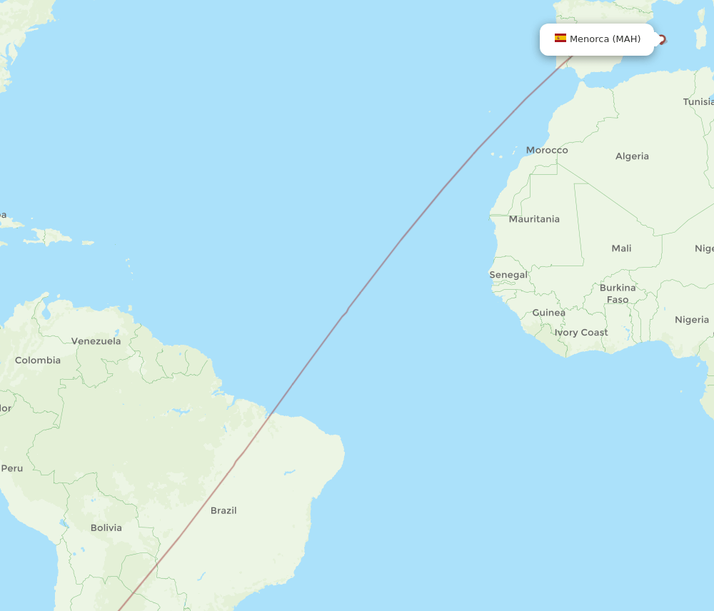 MAH-SCL flight routes