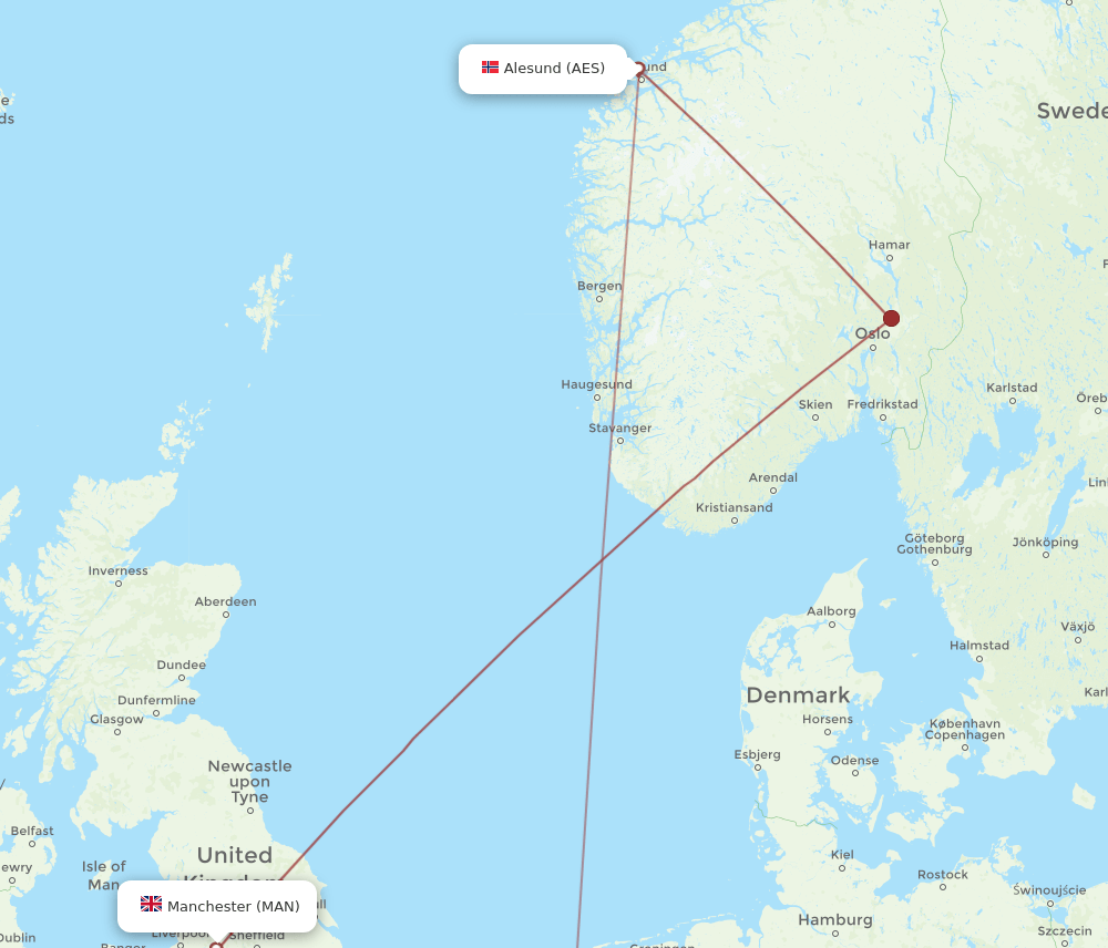 MAN-AES flight routes