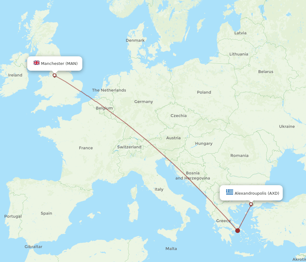 MAN-AXD flight routes
