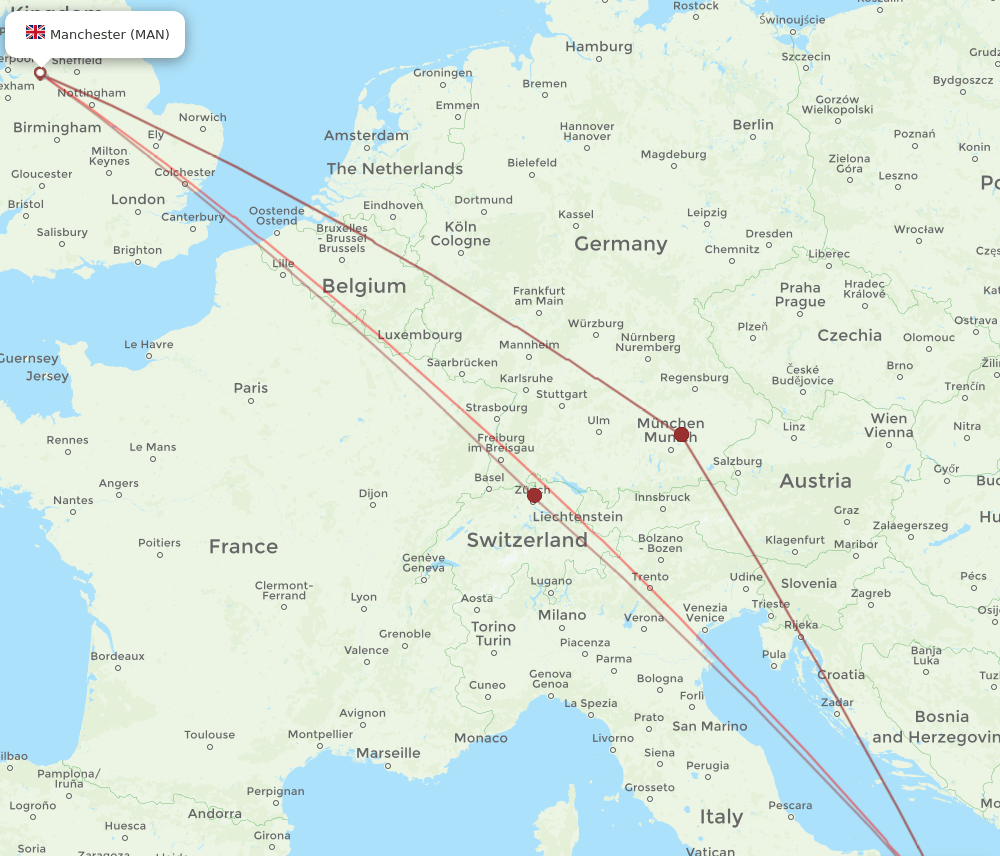 MAN to BDS flights and routes map