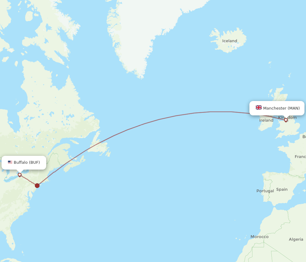 MAN-BUF flight routes