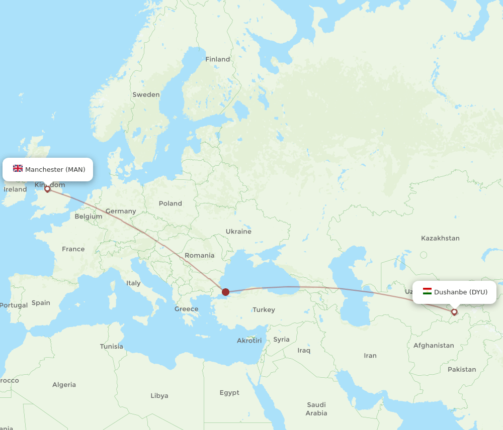 MAN-DYU flight routes
