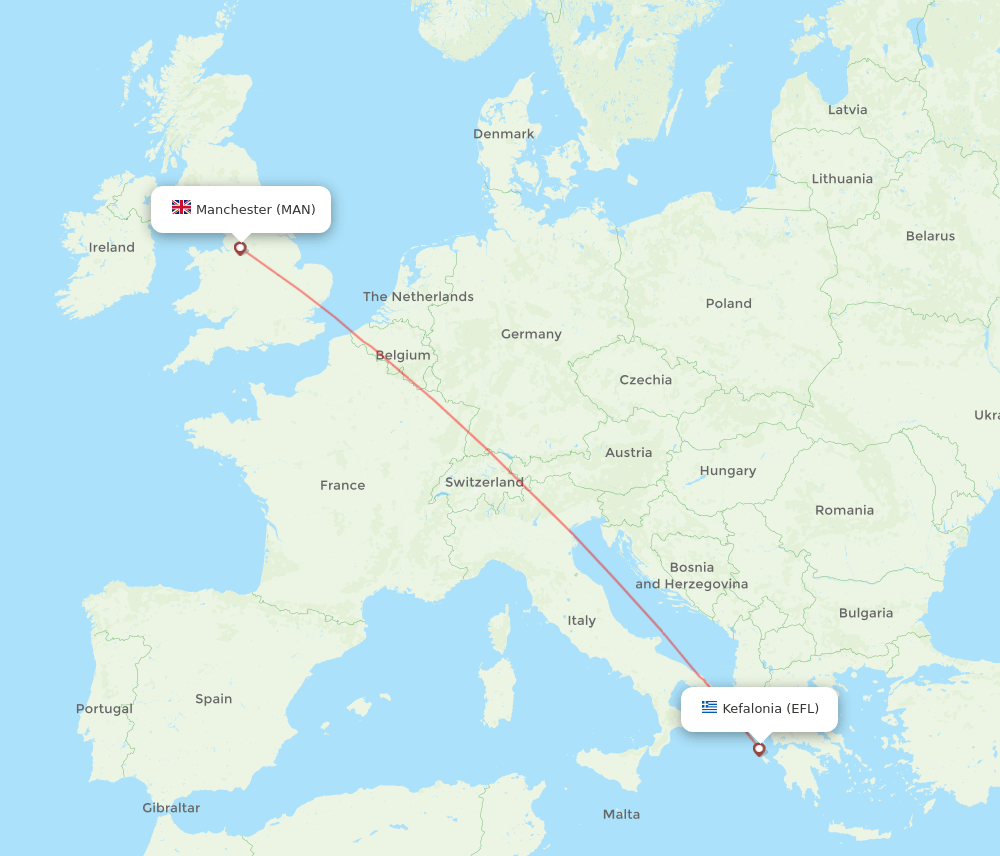 MAN-EFL flight routes
