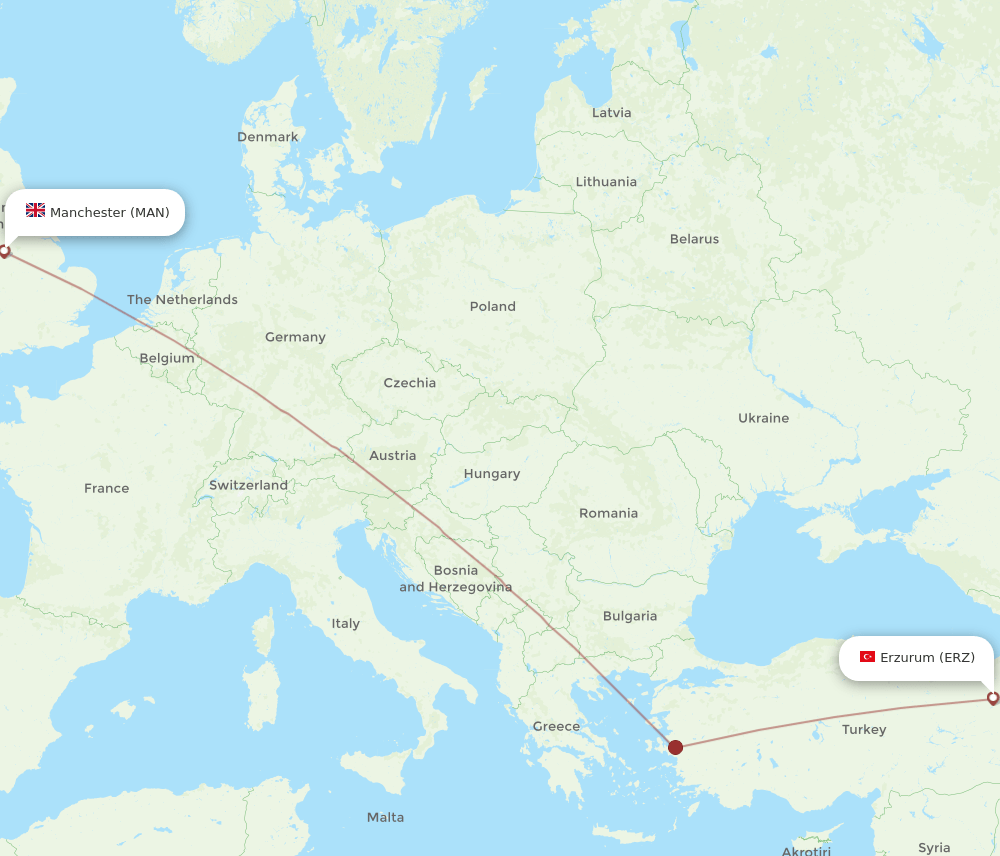 MAN-ERZ flight routes