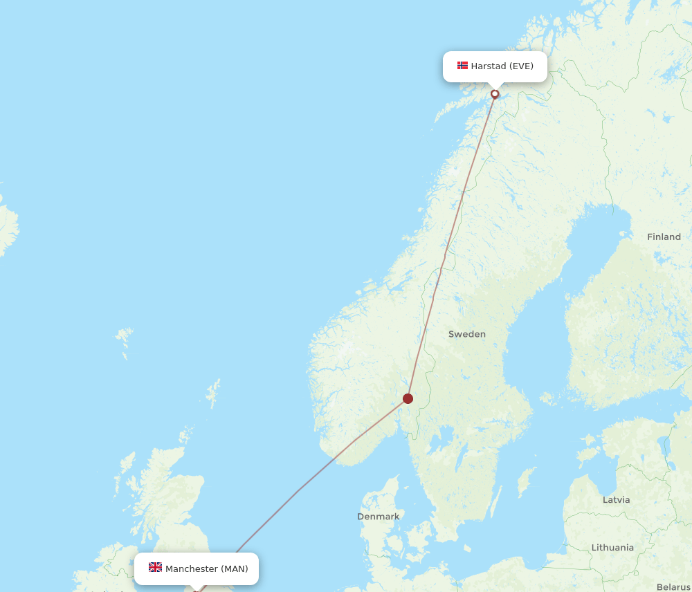MAN-EVE flight routes