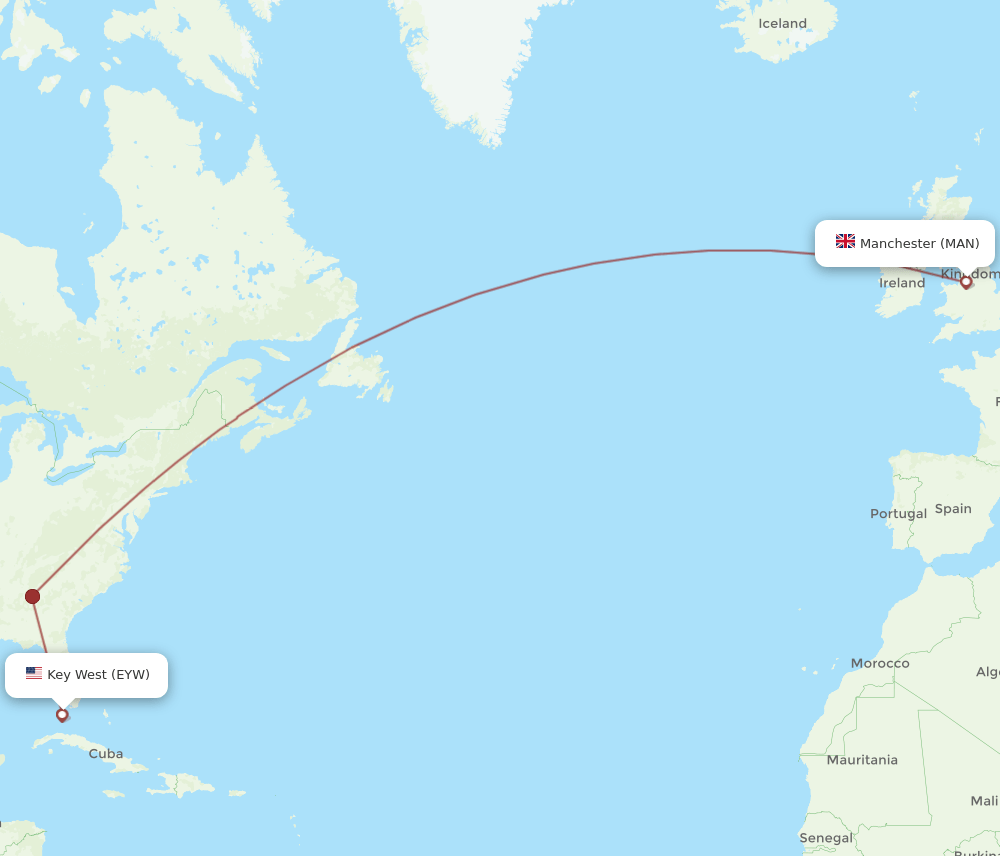 MAN-EYW flight routes