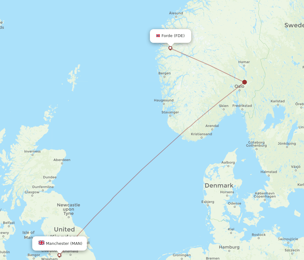 MAN-FDE flight routes