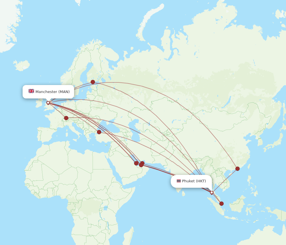 MAN-HKT flight routes
