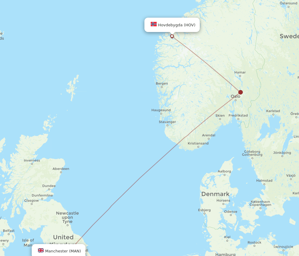 MAN-HOV flight routes