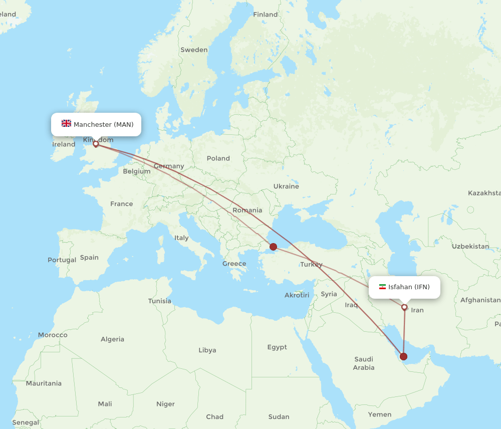 MAN-IFN flight routes
