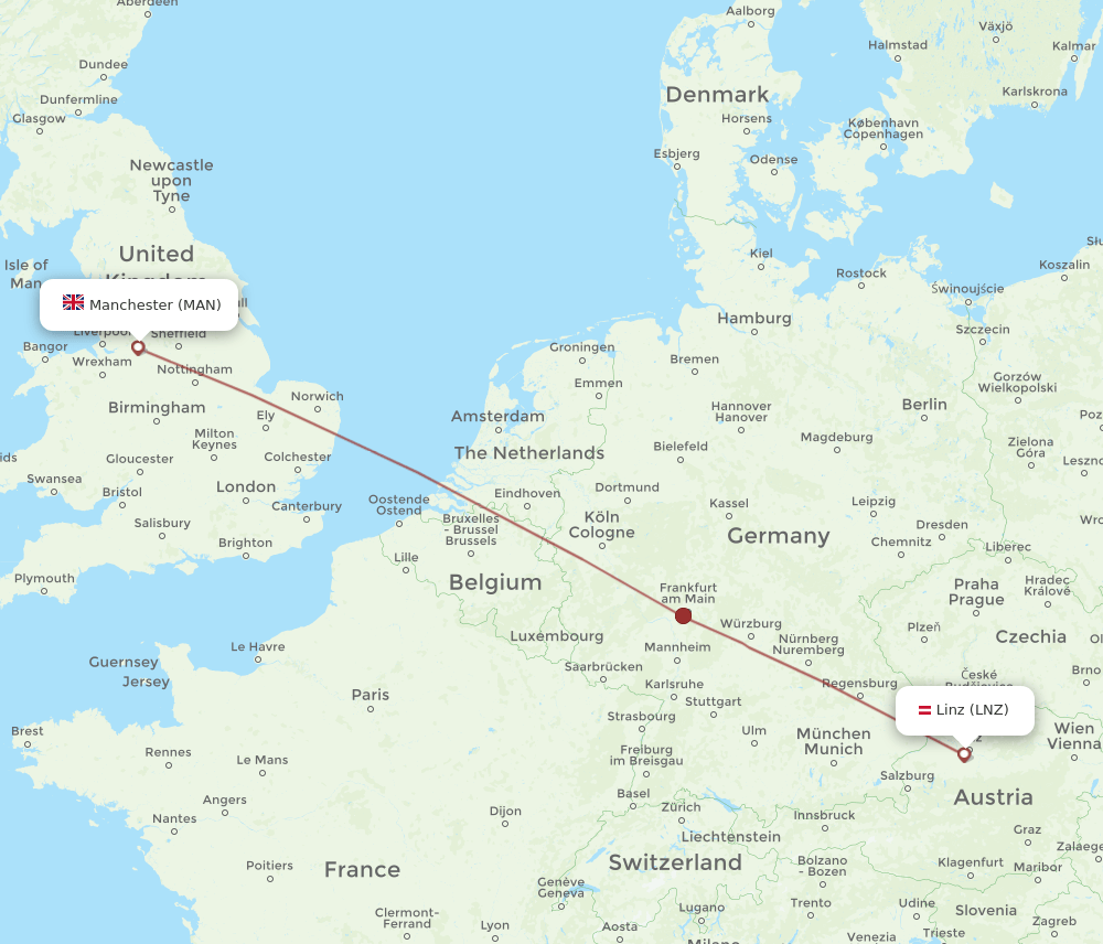 MAN-LNZ flight routes