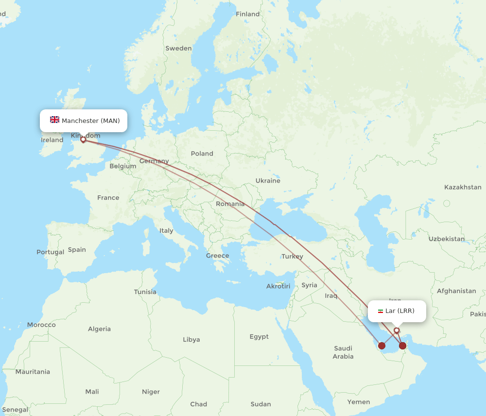 MAN-LRR flight routes