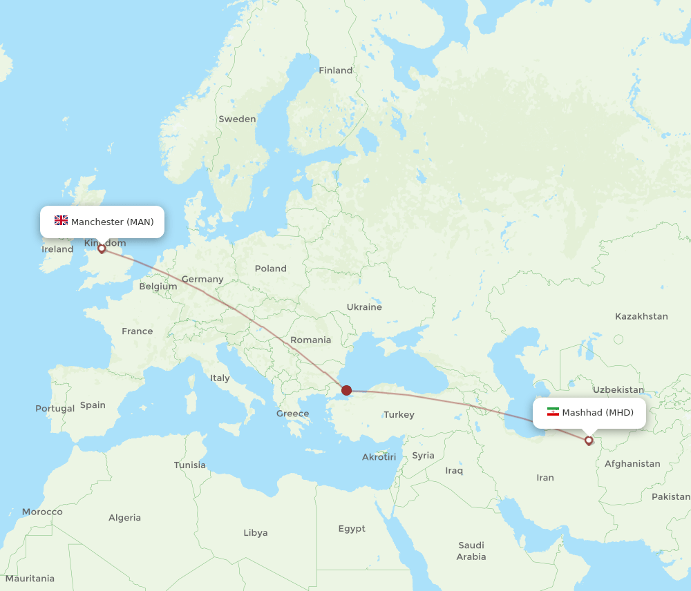 MAN-MHD flight routes