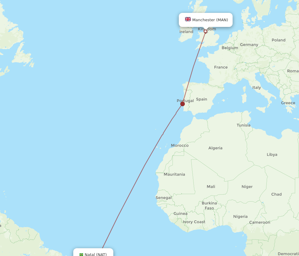 MAN-NAT flight routes