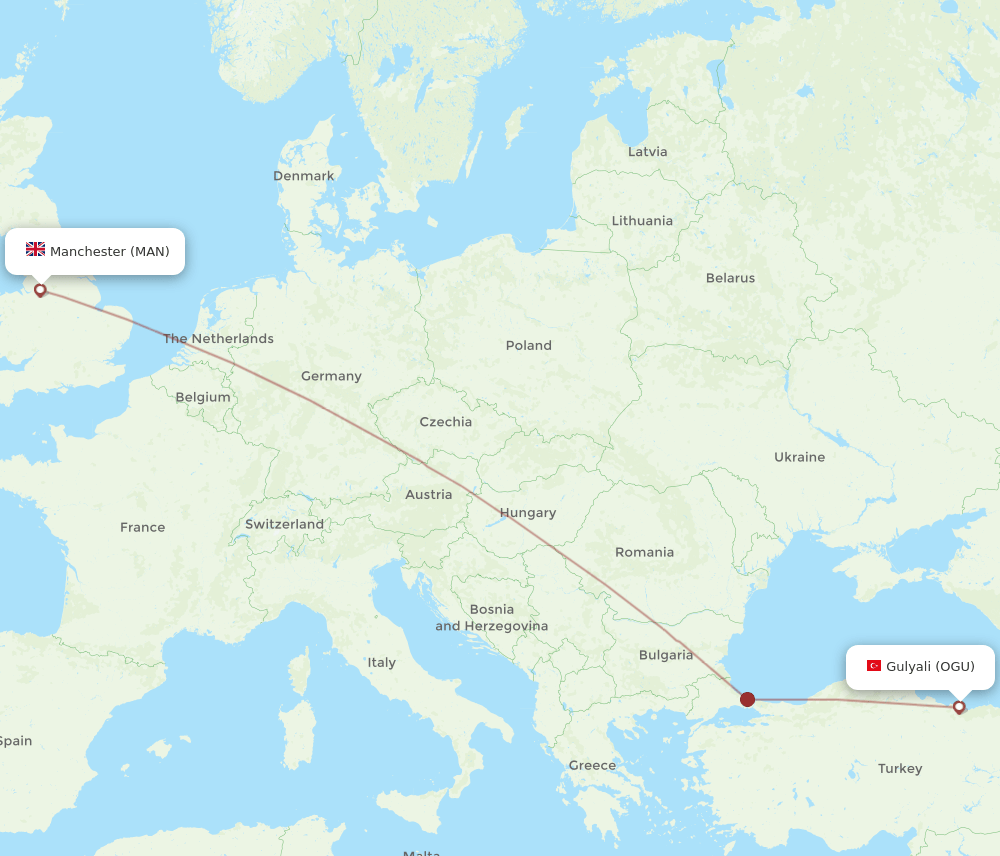 MAN-OGU flight routes