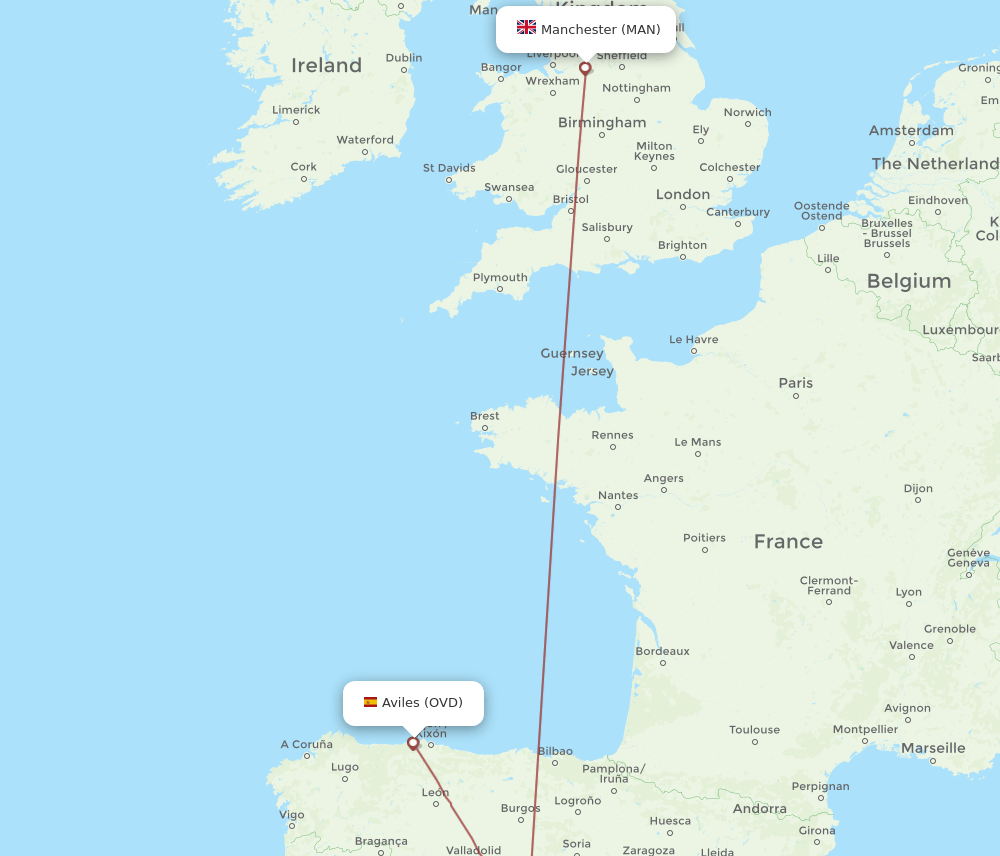 MAN-OVD flight routes