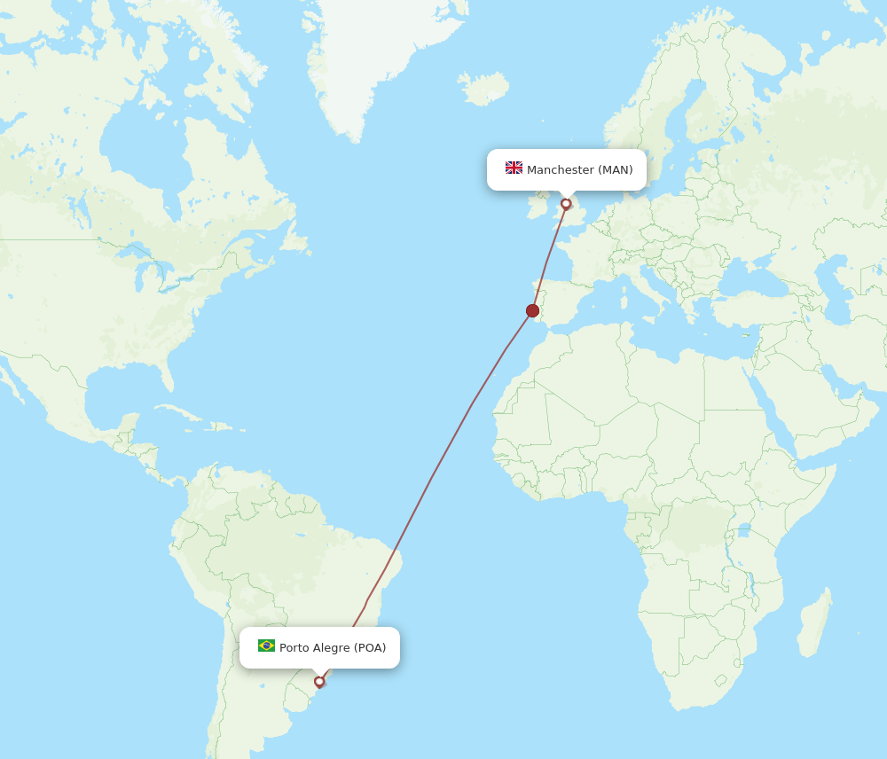 MAN-POA flight routes