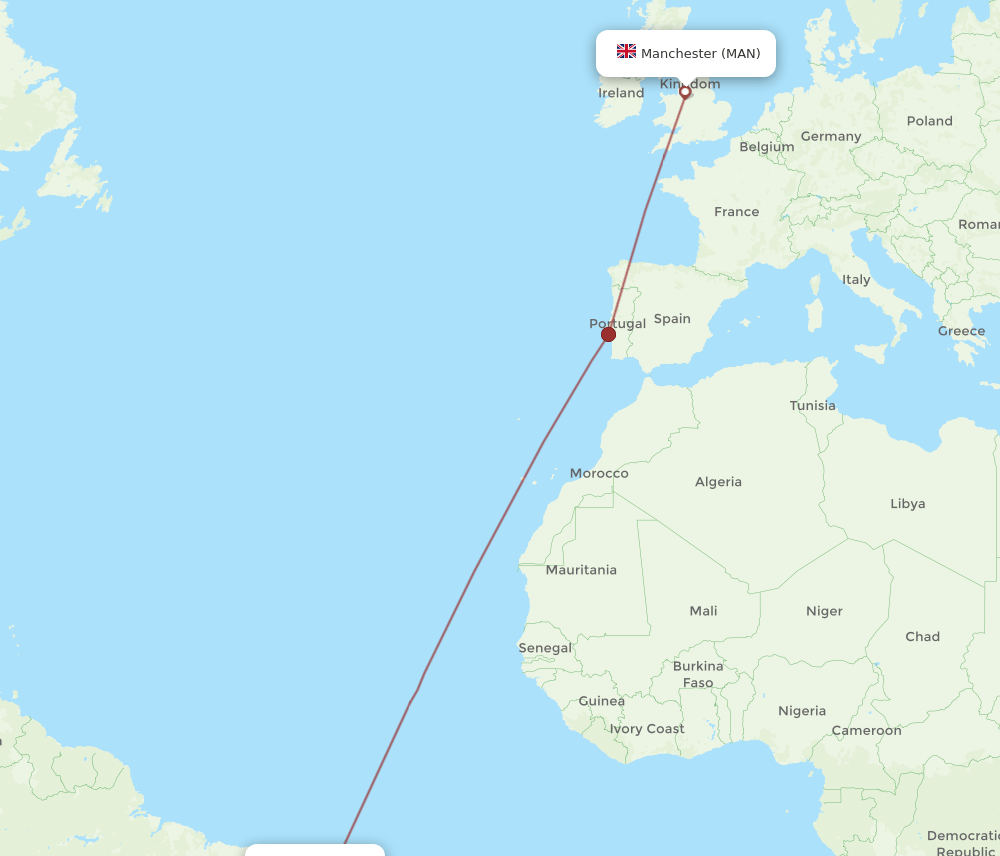 MAN-REC flight routes