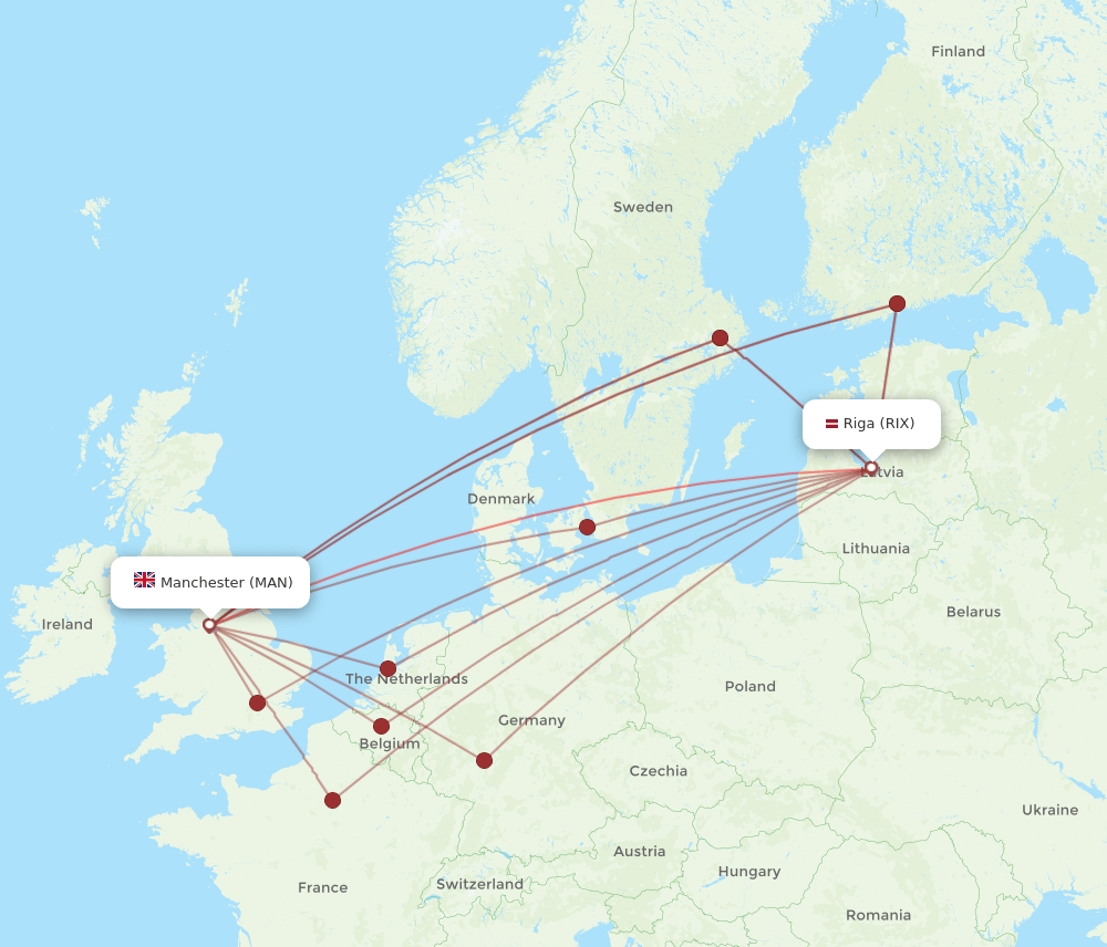 MAN-RIX flight routes