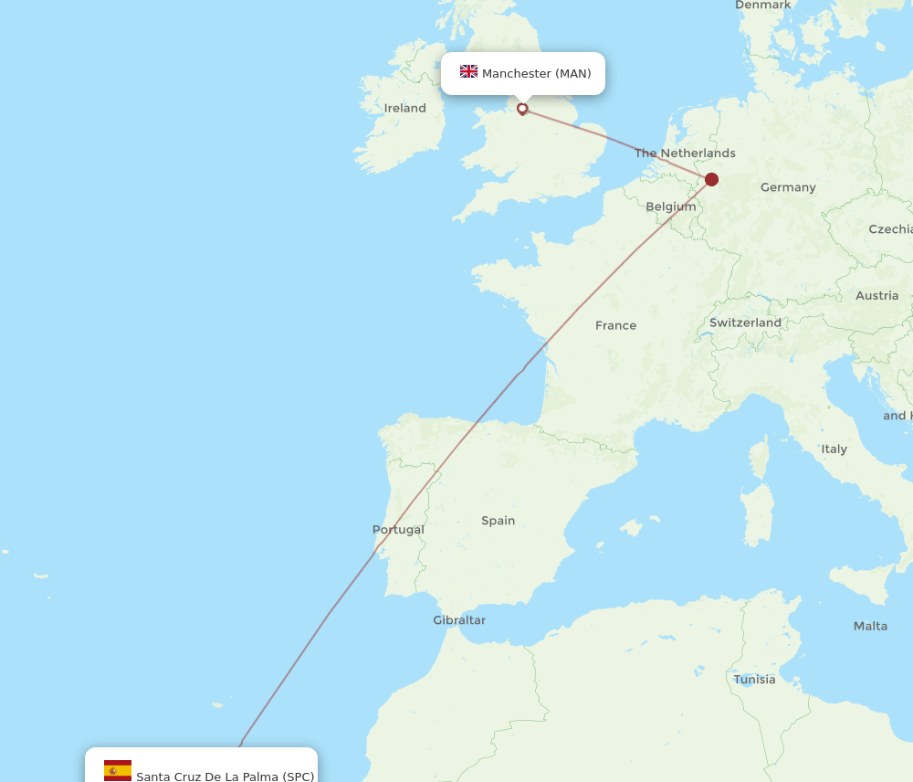 MAN-SPC flight routes