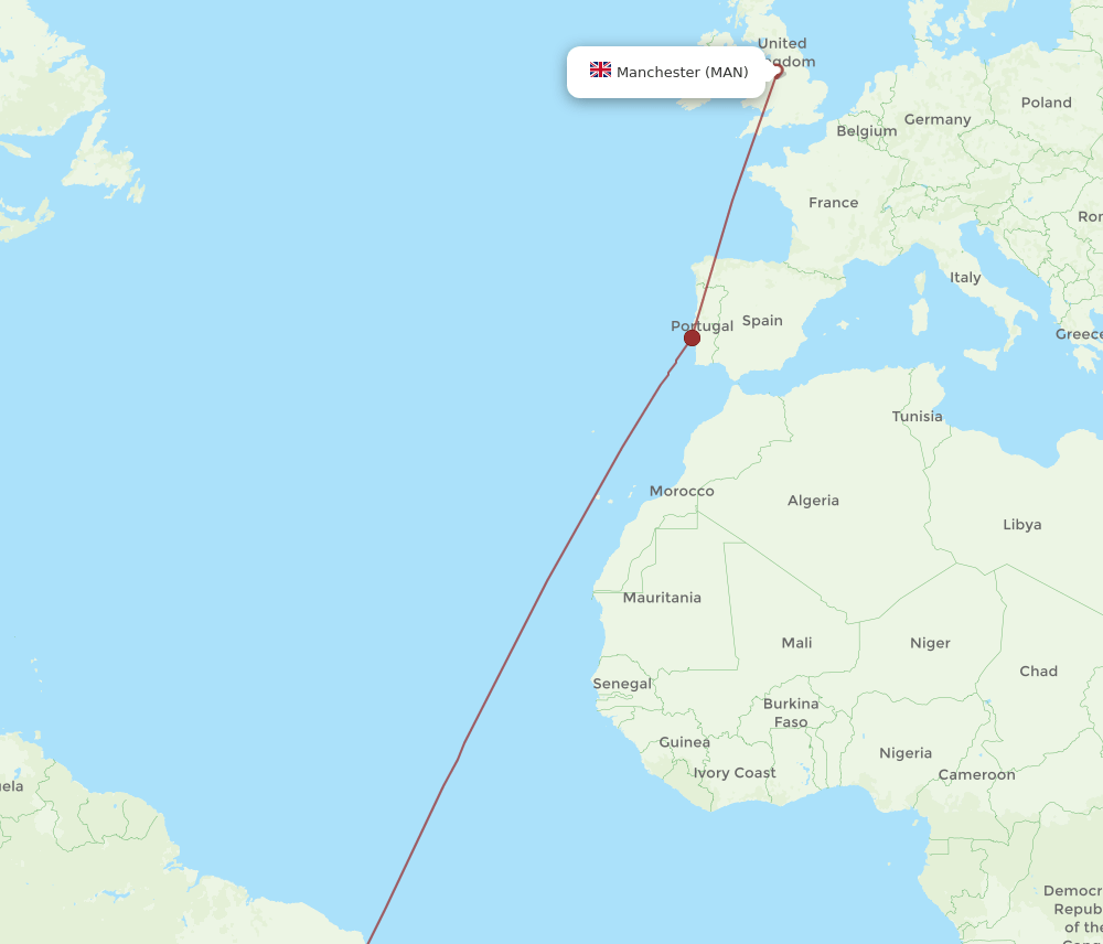 MAN-SSA flight routes