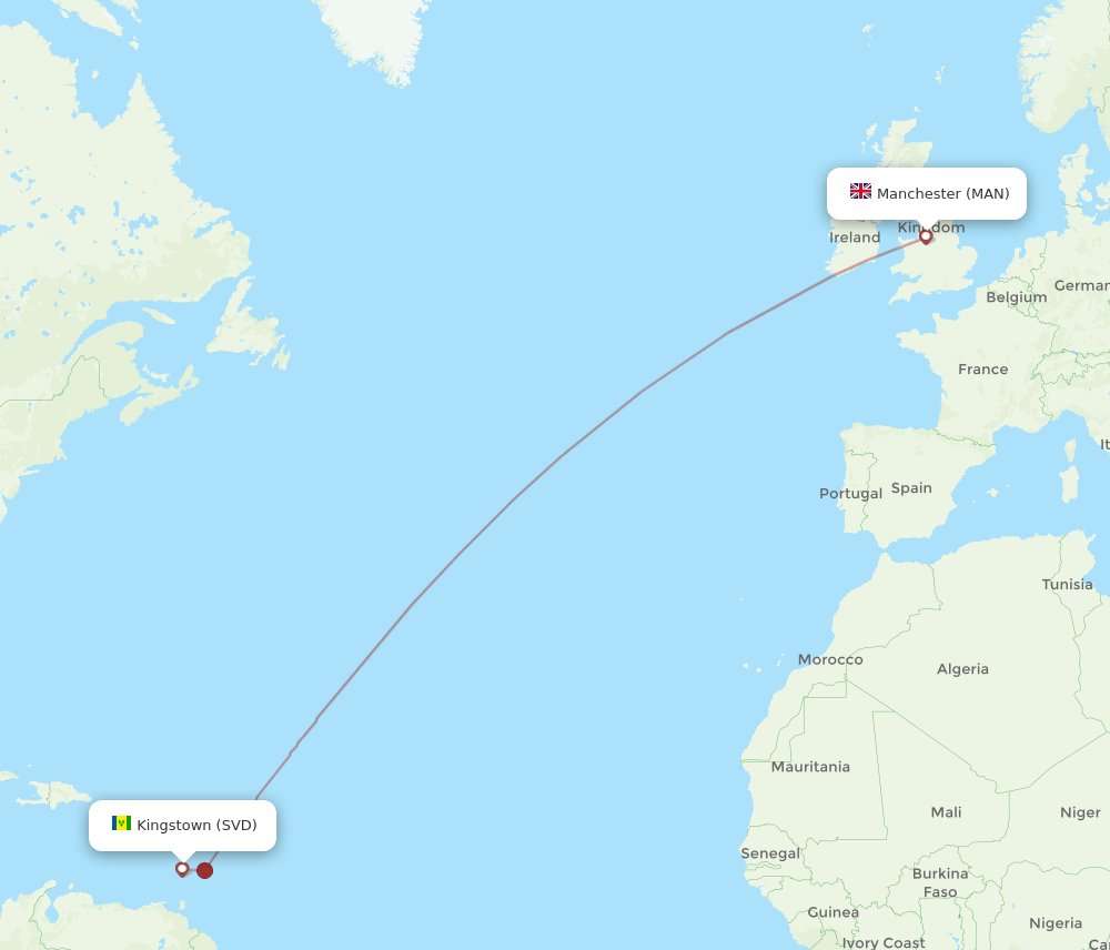 MAN-SVD flight routes