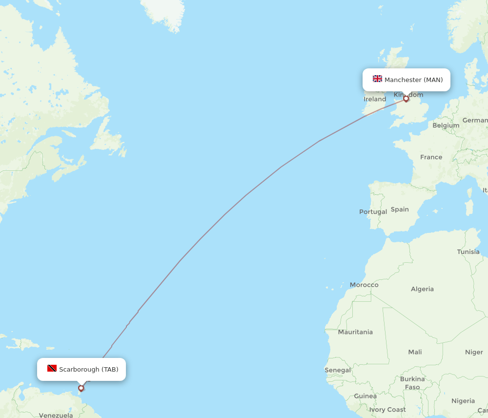MAN-TAB flight routes