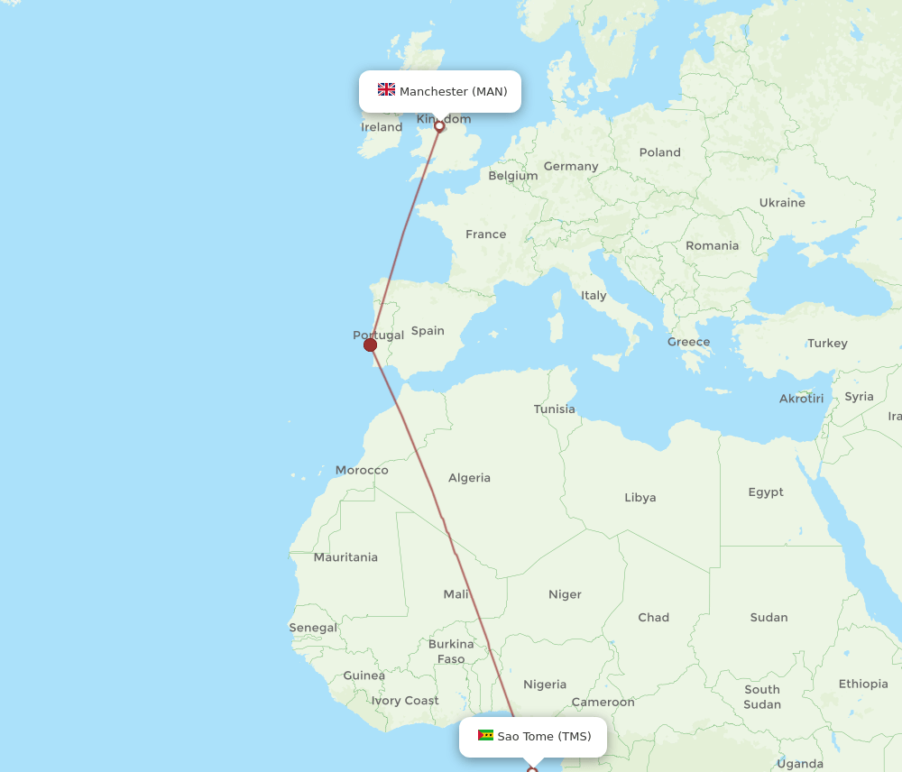 MAN-TMS flight routes