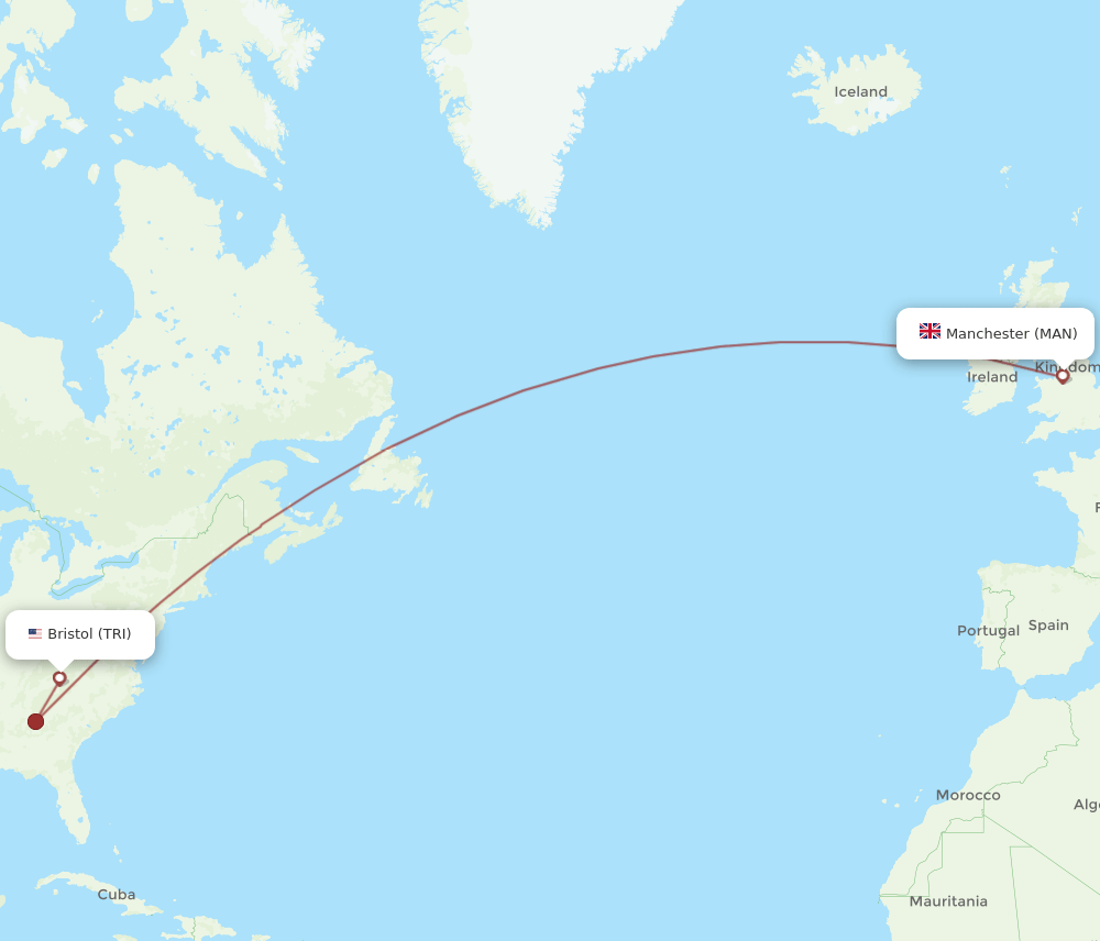 MAN-TRI flight routes