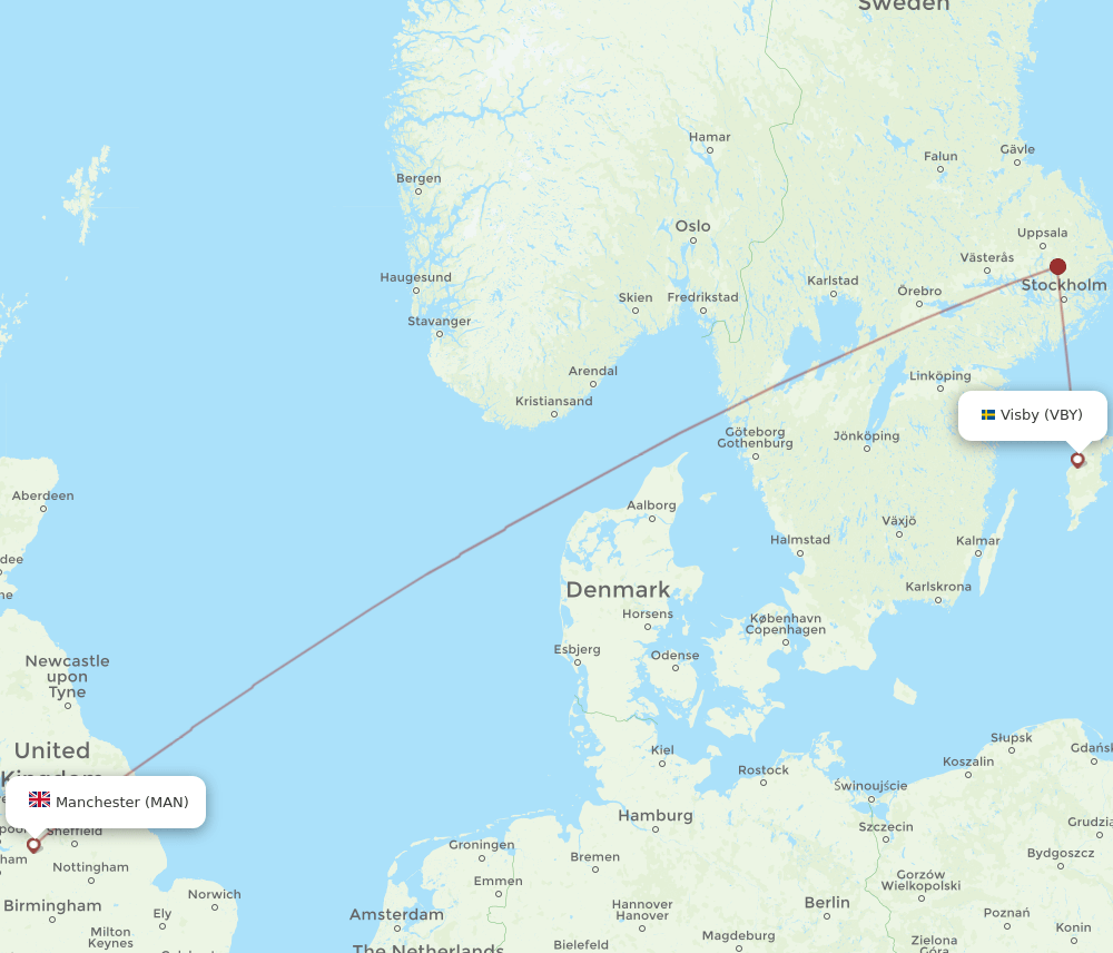 MAN-VBY flight routes
