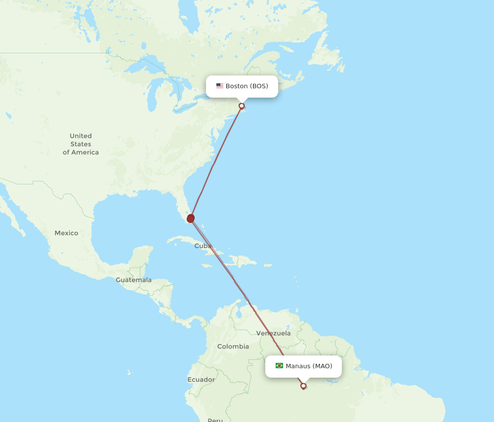 MAO-BOS flight routes