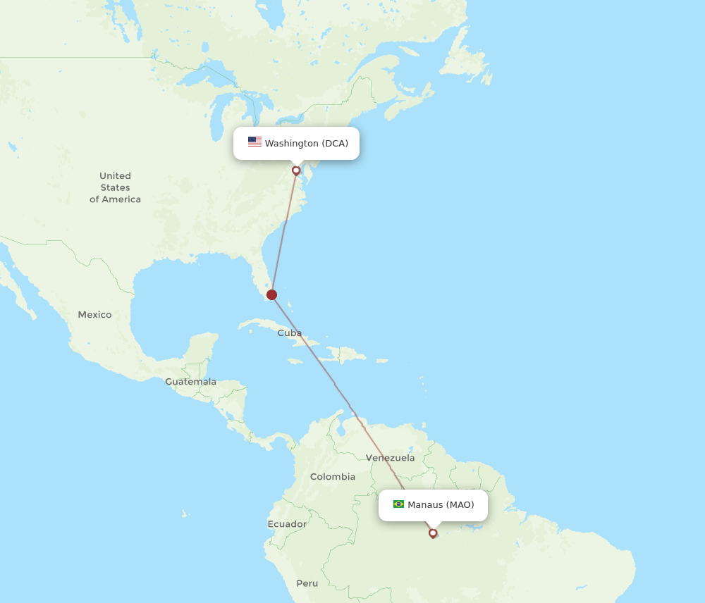 MAO-DCA flight routes