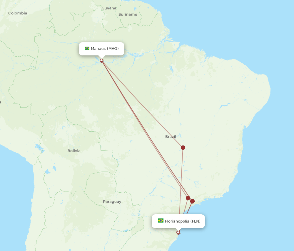 MAO-FLN flight routes