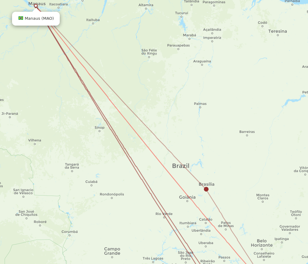 MAO-GIG flight routes