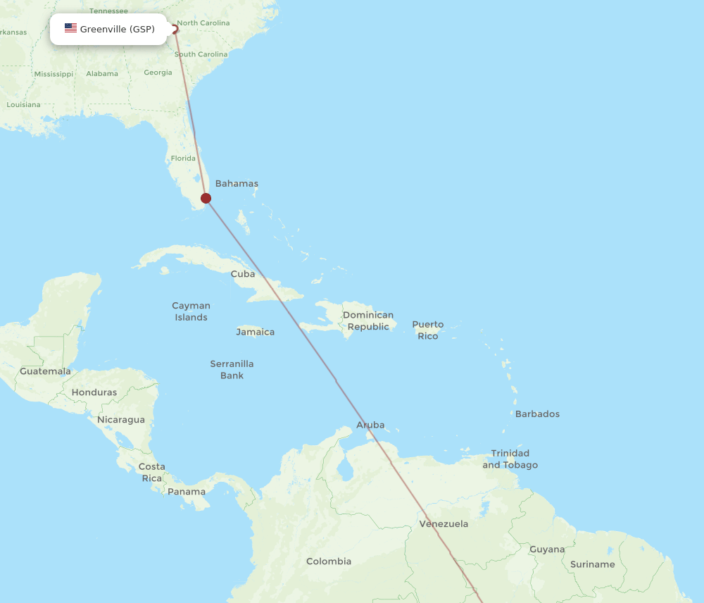 MAO-GSP flight routes