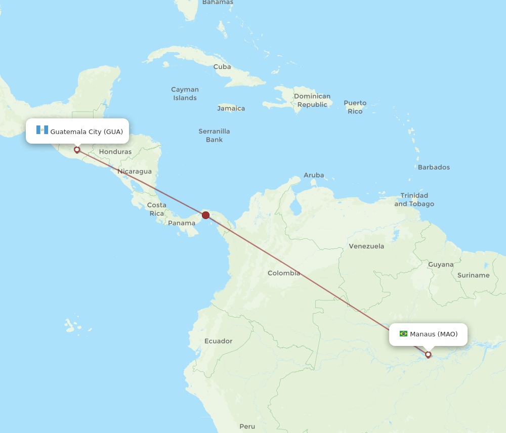 MAO-GUA flight routes