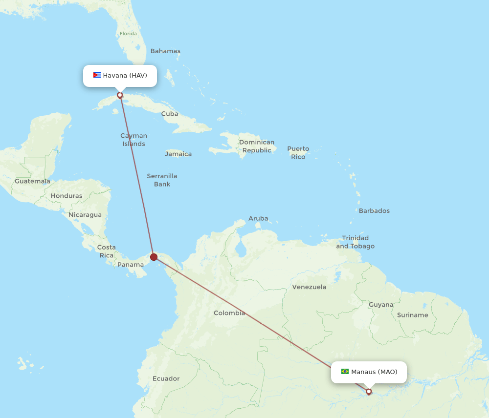 MAO to HAV flights and routes map