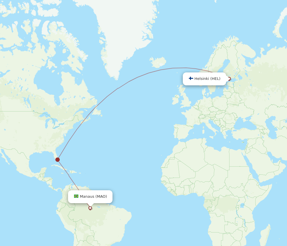 MAO to HEL flights and routes map